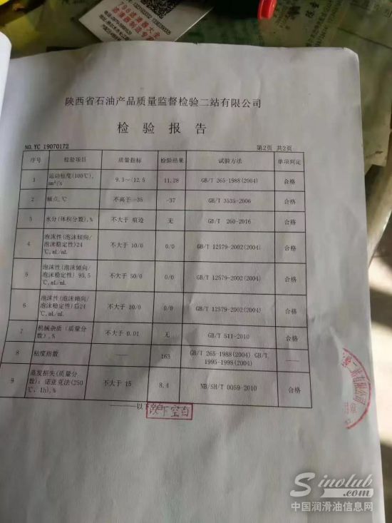 鑫业润滑油在青海市场监督管理局的抽查中全项合格