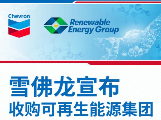 雪佛龙宣布收购可再生能源集团